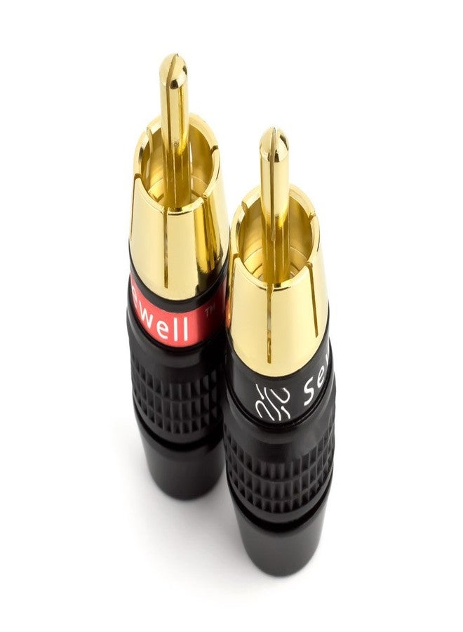 Sewell Deadbolt RCA Plugs, 4 Pairs, Fast-Lock Technology, 24k Gold Plated Speaker Plugs, Premium Solderless SW-32888-4 - Image 4